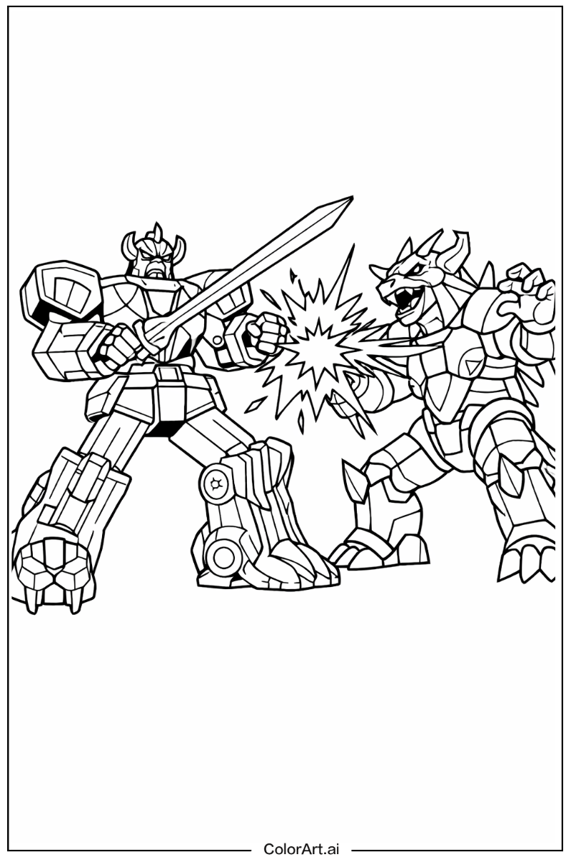 Power range with Megazord battle scene Theme 2