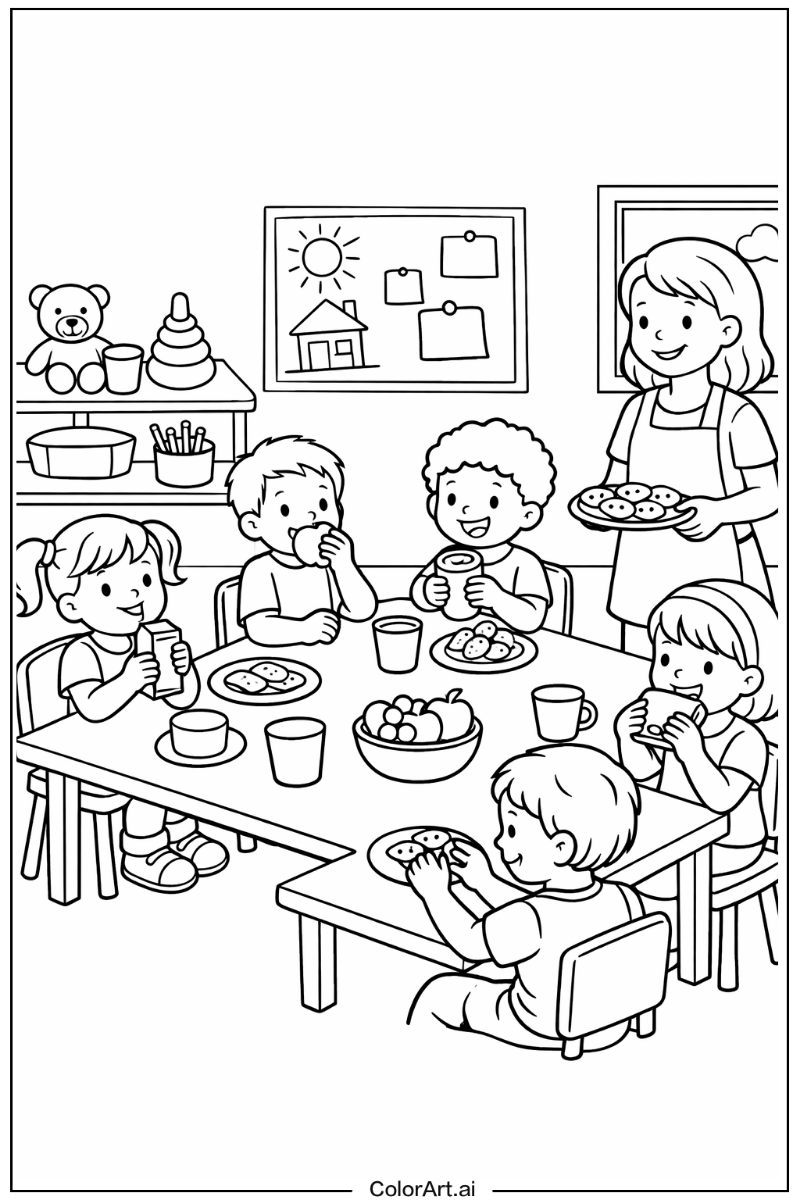 Preschool snack time Preschool Scene