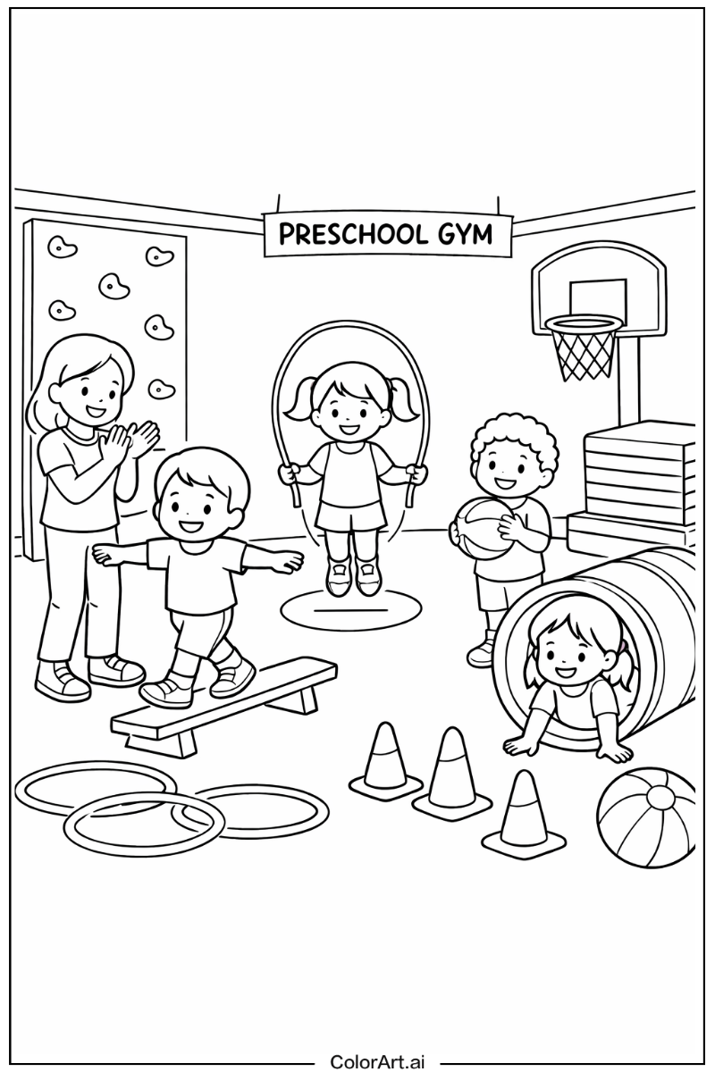Preschool with Preschool physical education Theme