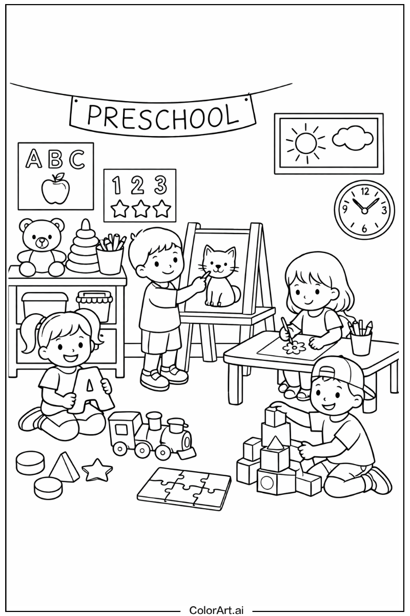 Preschool learning activity Preschool Scene