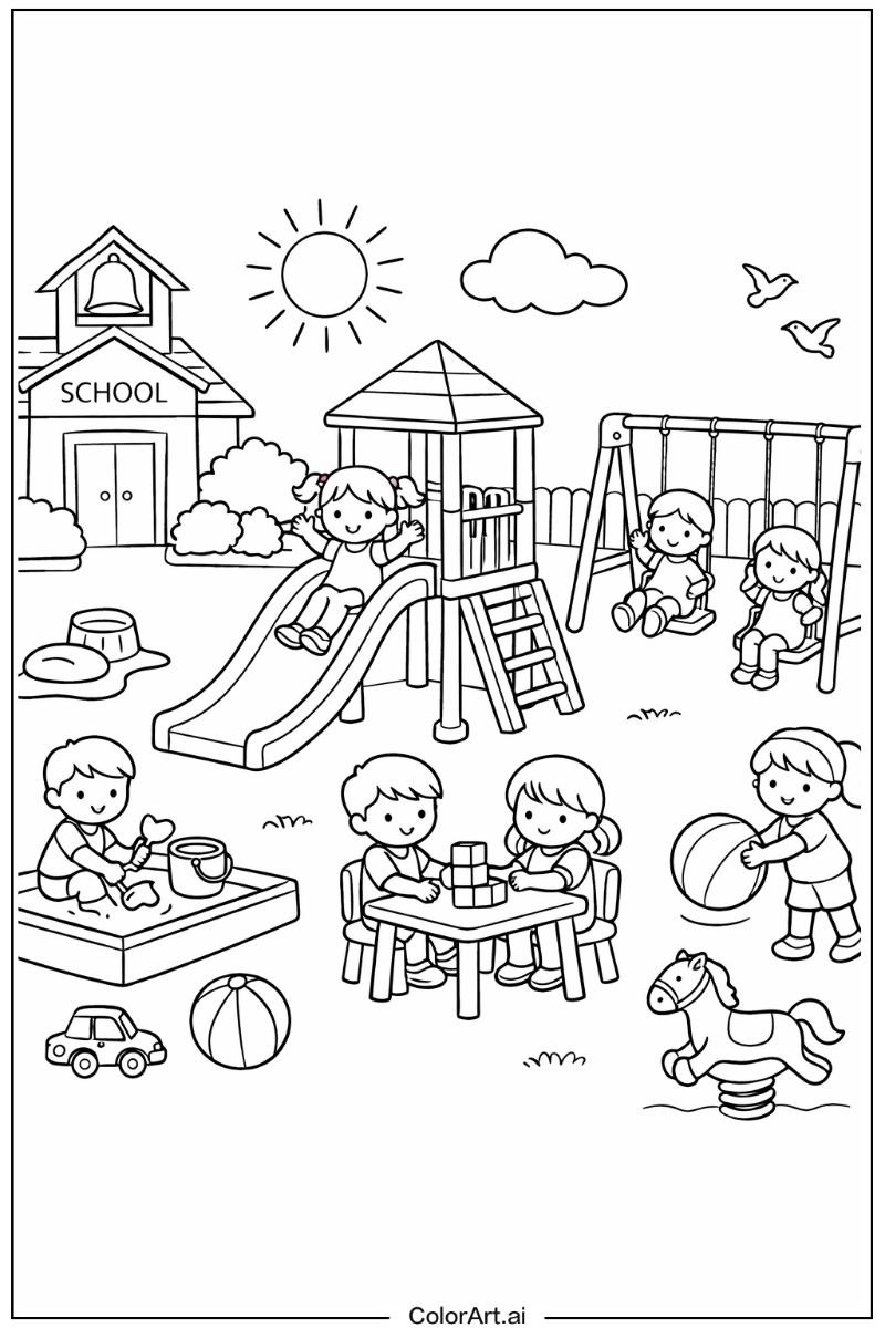 Preschool with Preschool playground Theme