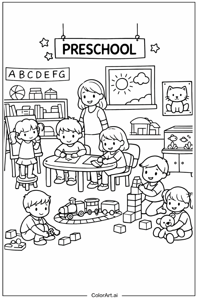 Preschool with Preschool school life Theme