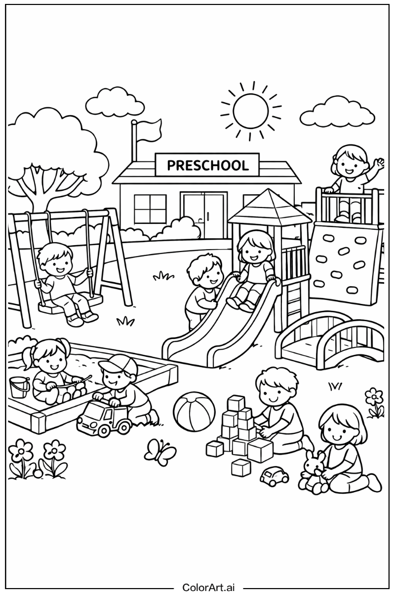 Preschool with Preschool playground Theme 2