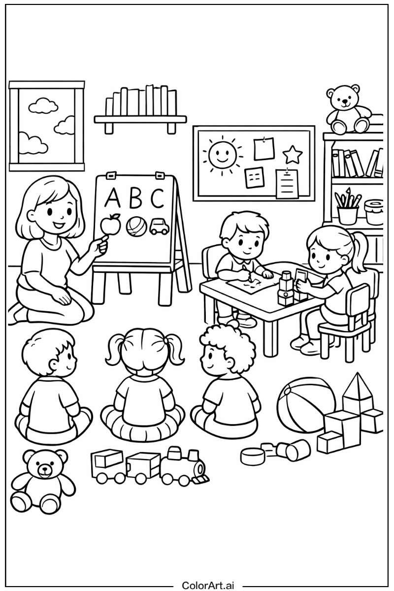 Preschool learning scene Preschool Scene 2