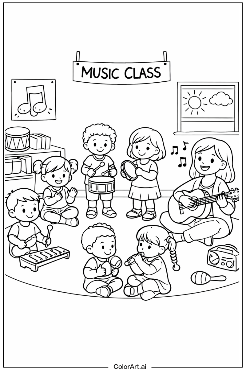 Preschool music class Preschool Scene 2