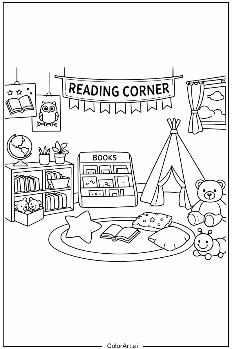 Preschool with Preschool reading corner Theme 2