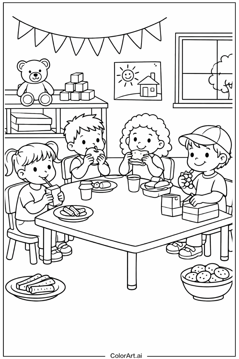 Preschool snack time Preschool Scene 2
