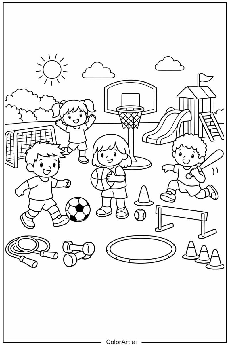 Preschool sports activity Preschool Scene 2