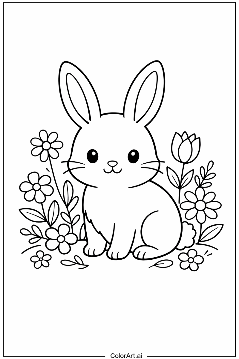 rabbit with Flowers 2