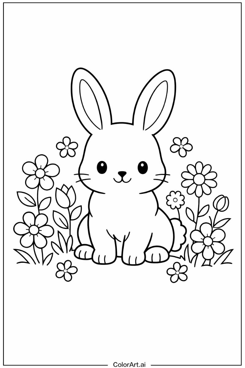 rabbit with Flowers 3