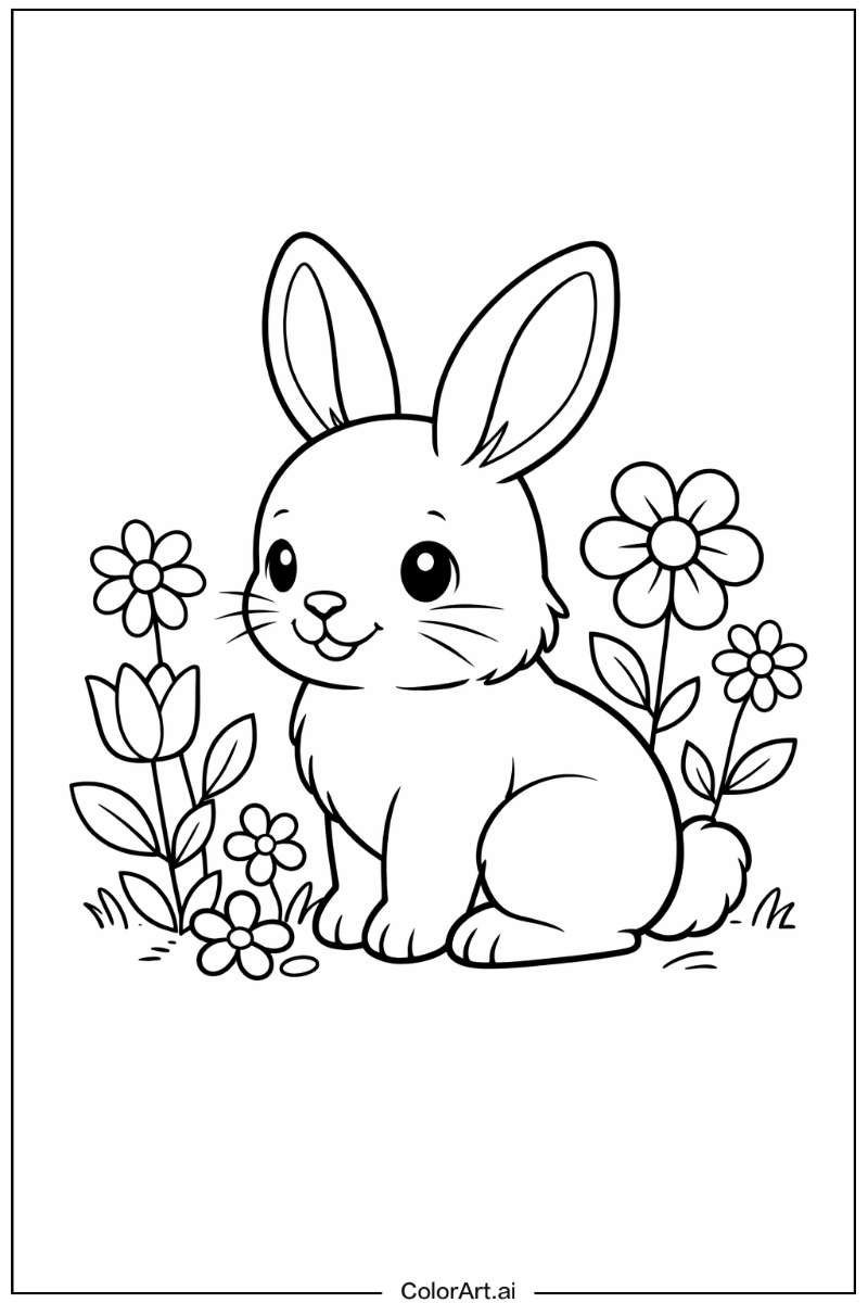 rabbit with Flowers 4