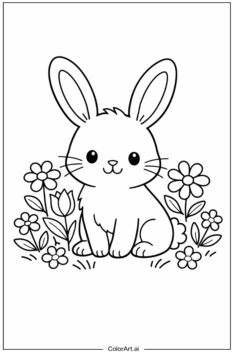 rabbit with Flowers 5