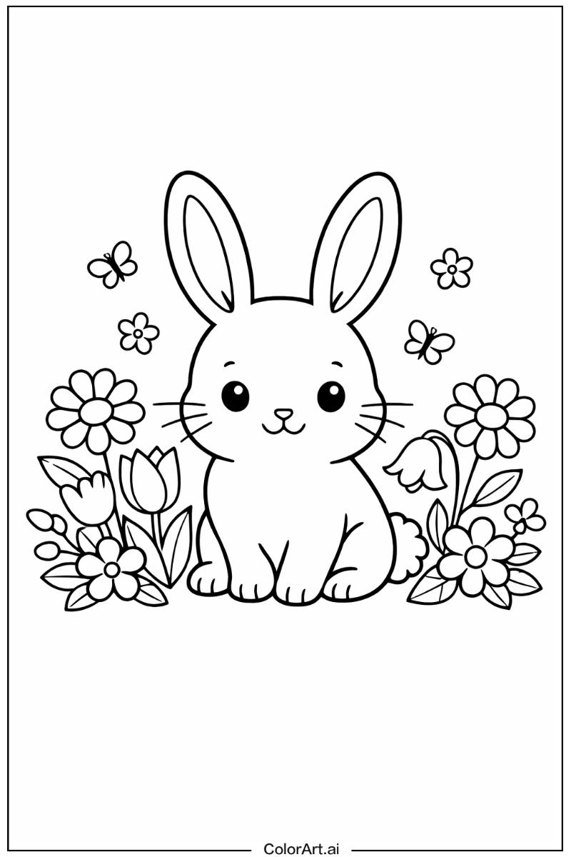 rabbit with Flowers 6
