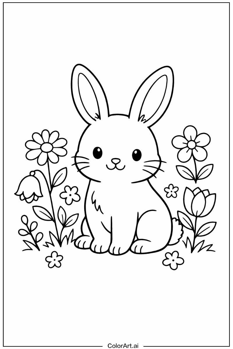 rabbit with Flowers 1