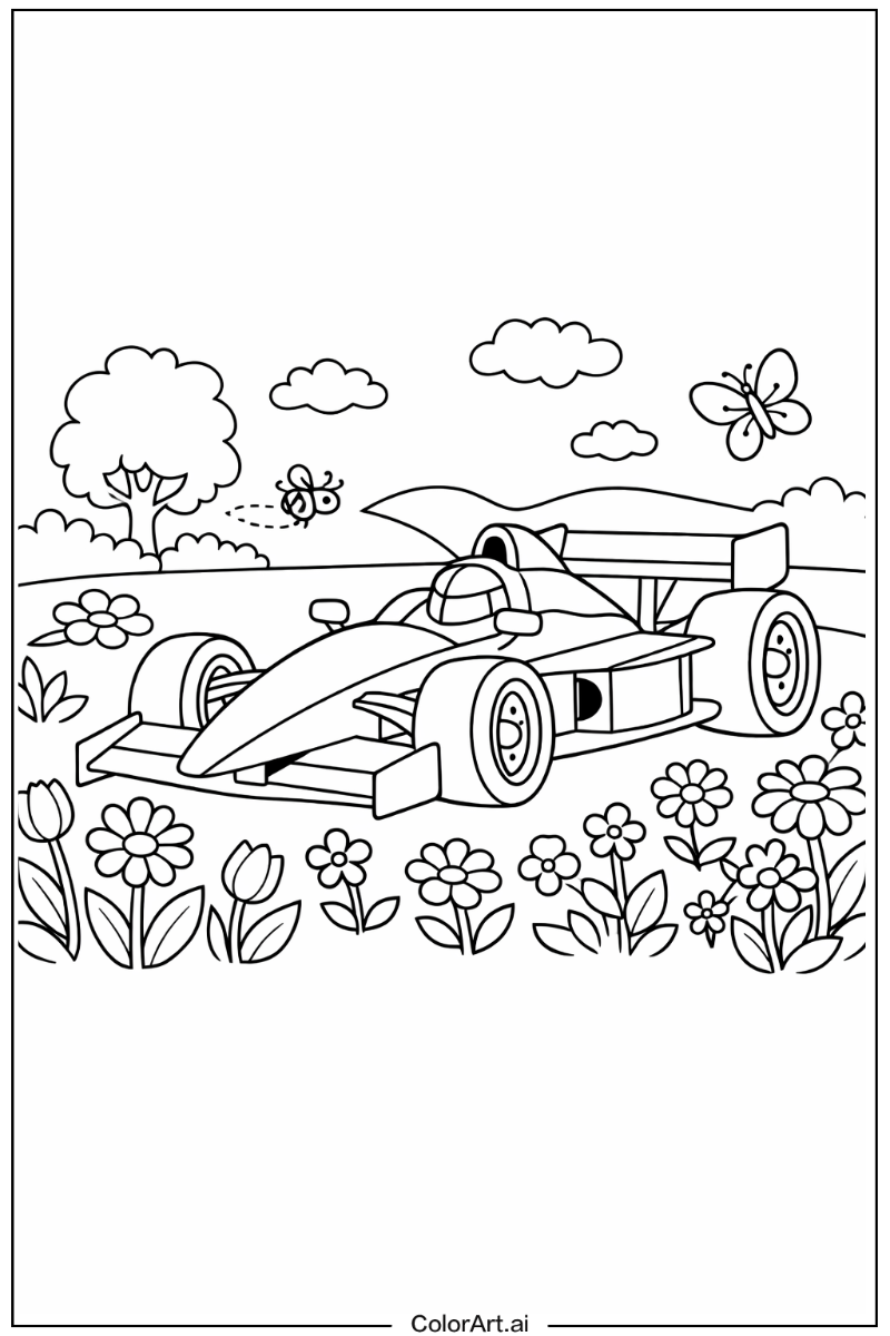 race car in a Garden 2