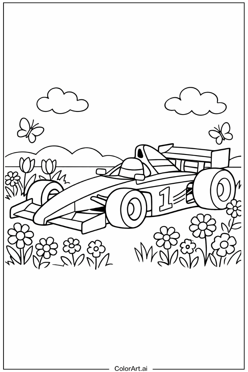 race car in a Garden 3