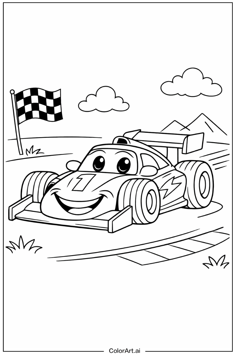 Smiling race car 5