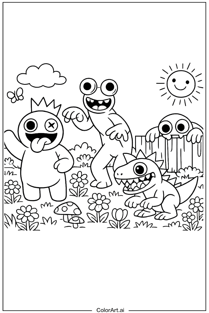 Rainbow Friends Game in a Garden 2