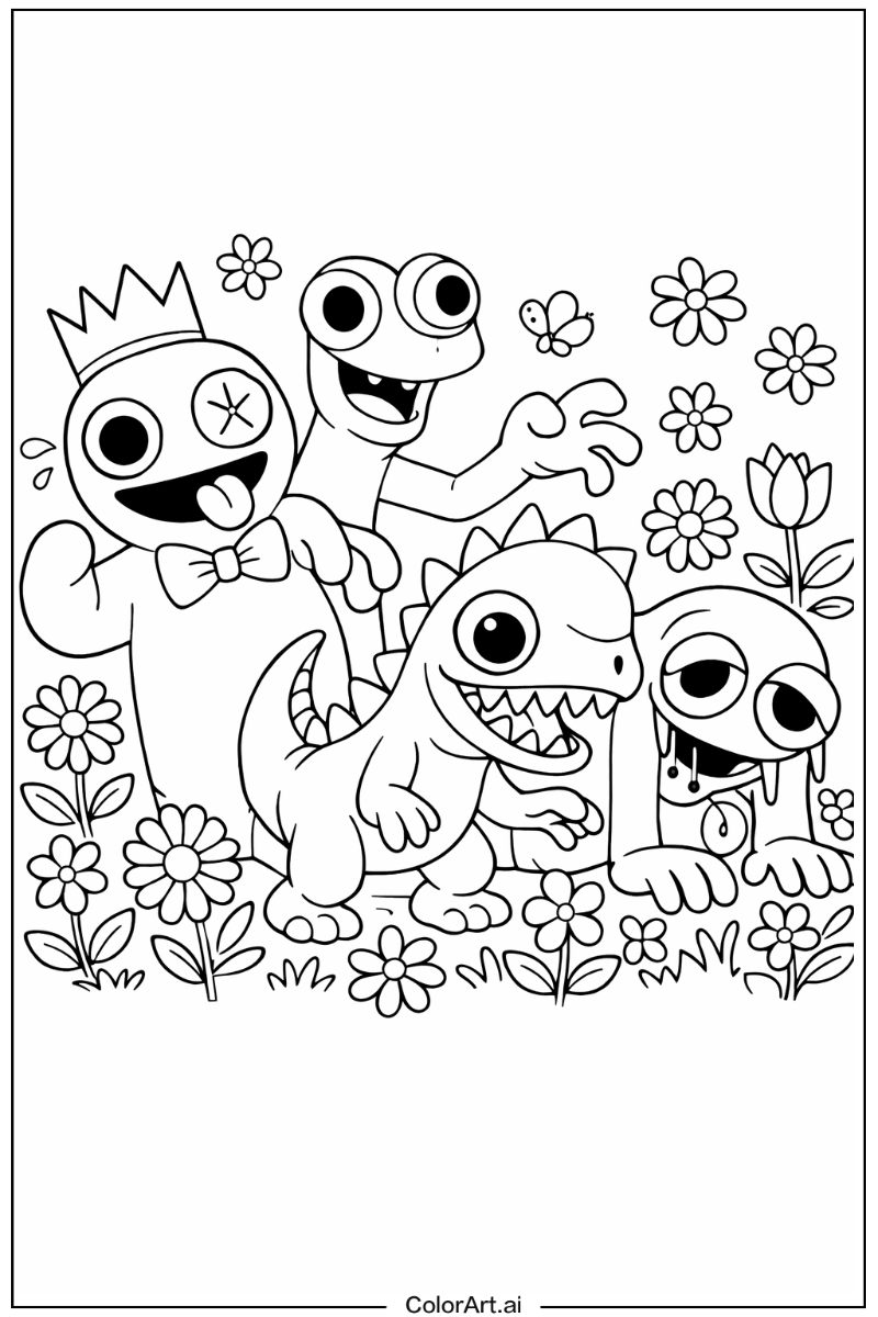 Rainbow Friends Game with Flowers 2