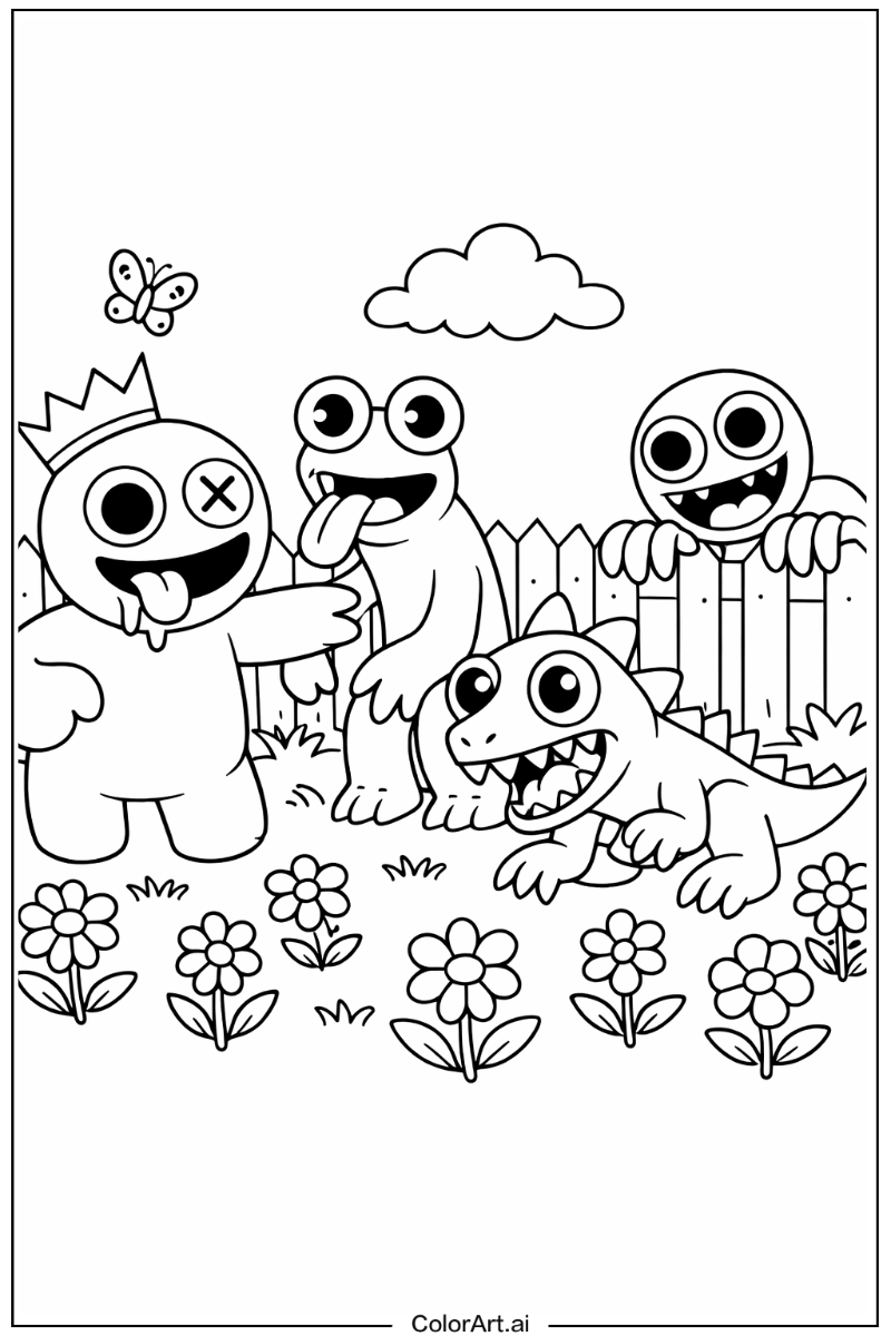 Rainbow Friends Game in a Garden 3