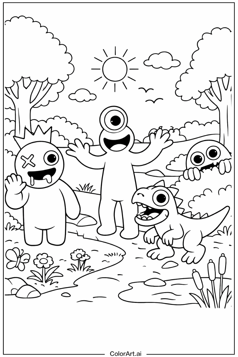 Rainbow Friends Game in Nature 3