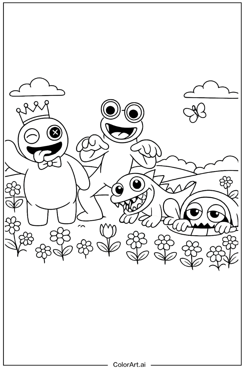 Rainbow Friends Game in a Garden 4