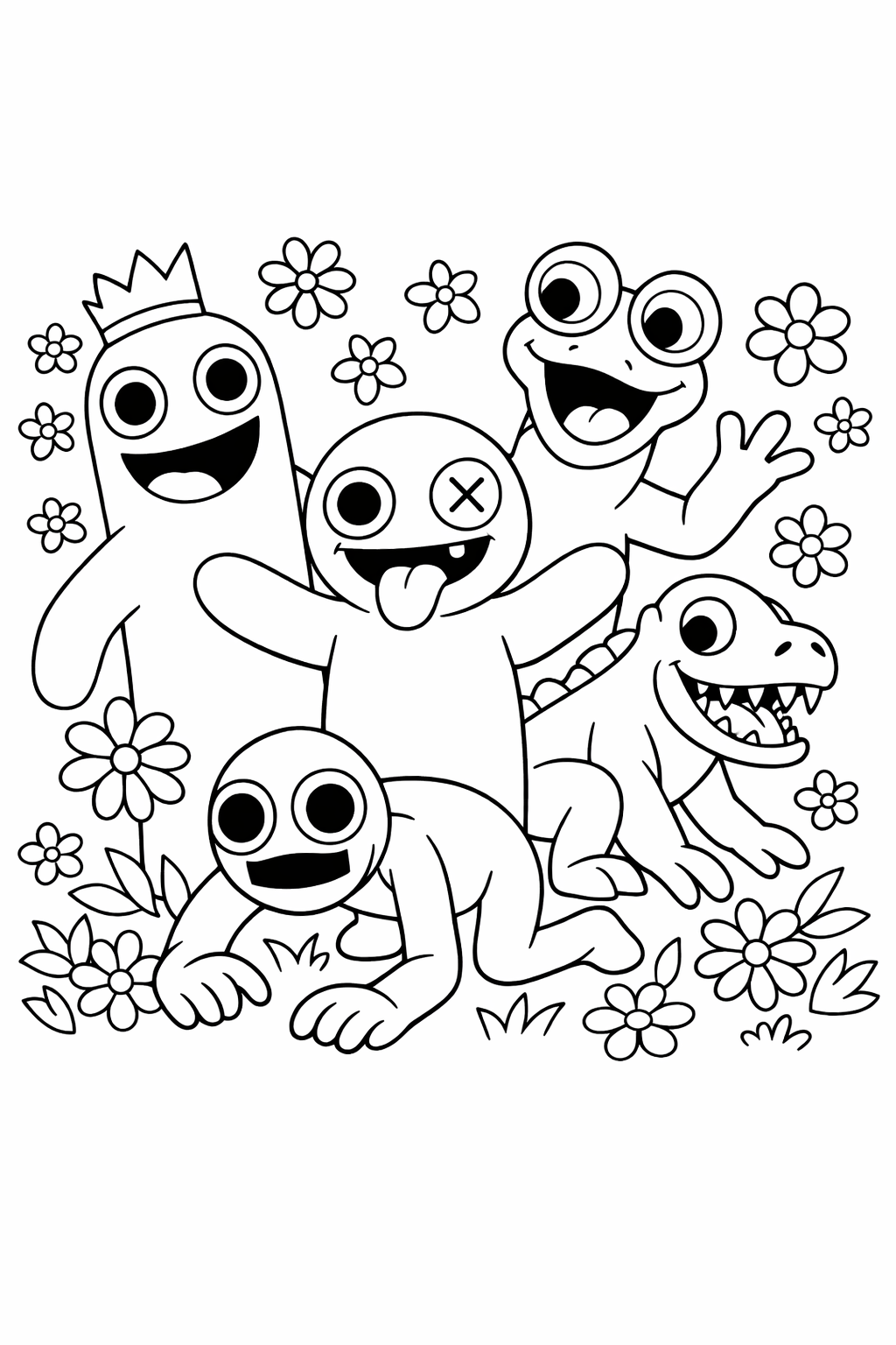 Rainbow Friends Game with Flowers 4