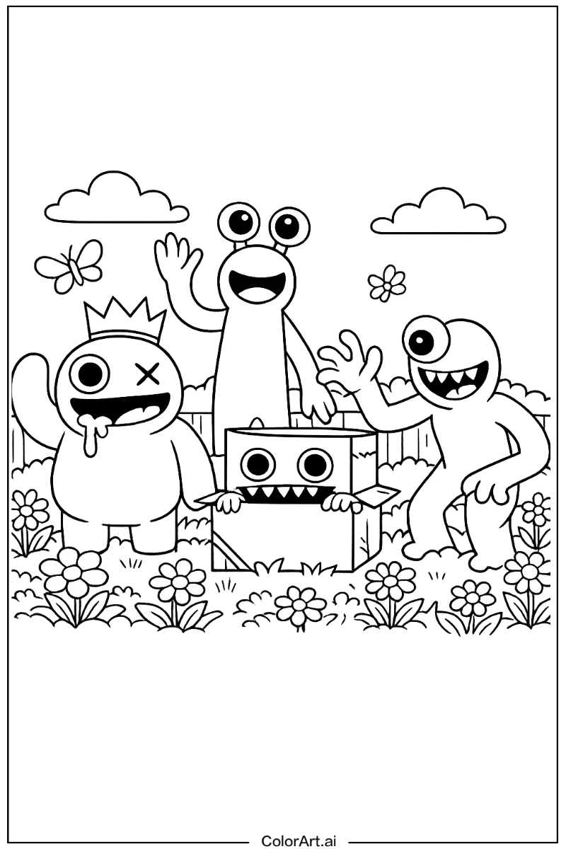 Rainbow Friends Game in a Garden 5