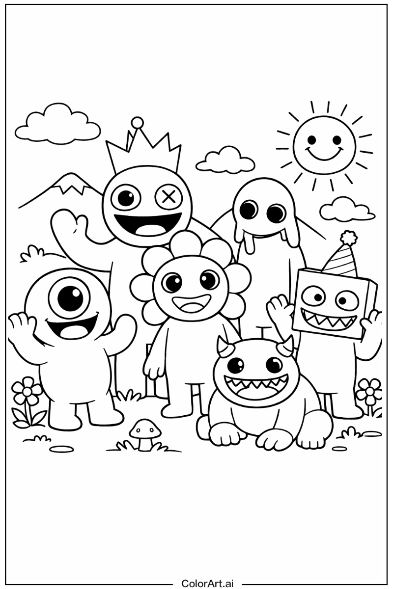 Smiling Rainbow Friends Game