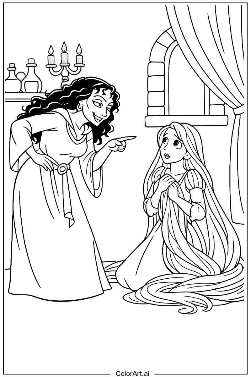 Rapunzel with Mother gothel Theme 3