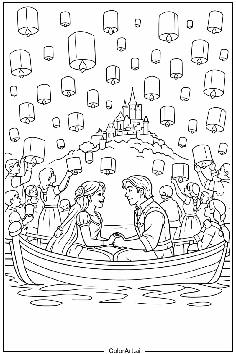 Lantern crowd Rapunzel Design 3