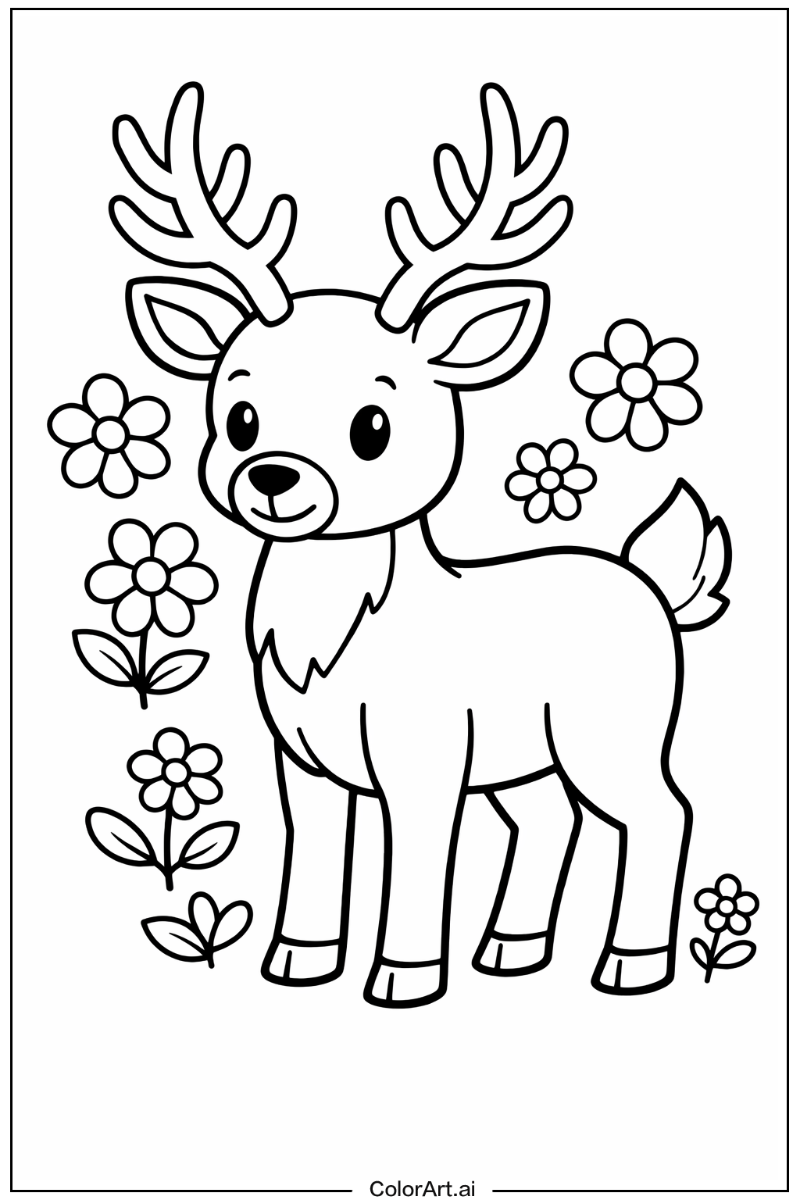 reindeer with Flowers 3