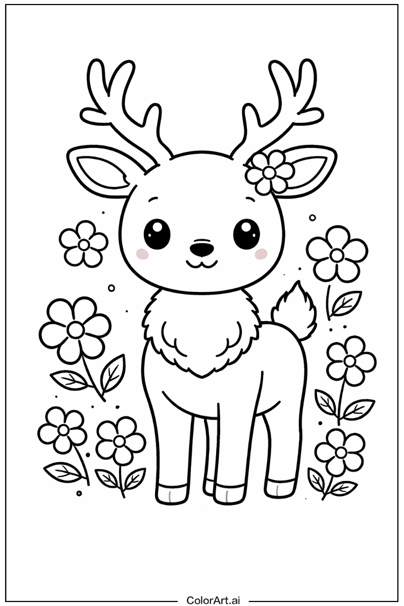 reindeer with Flowers 4