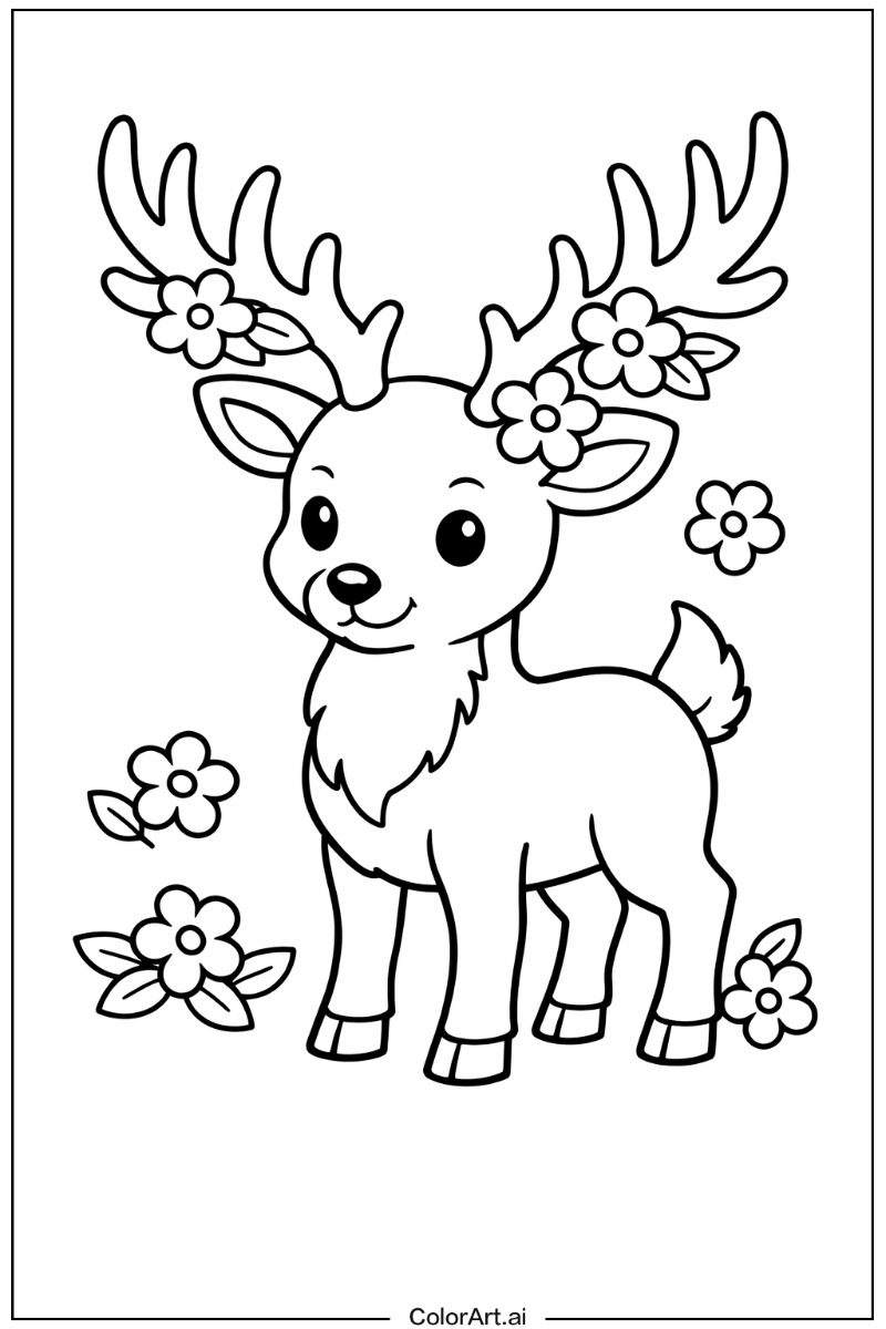 reindeer with Flowers 1