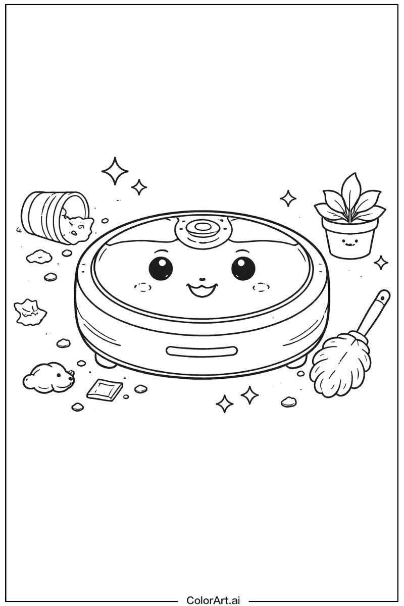 Robot with Robot vacuum Theme