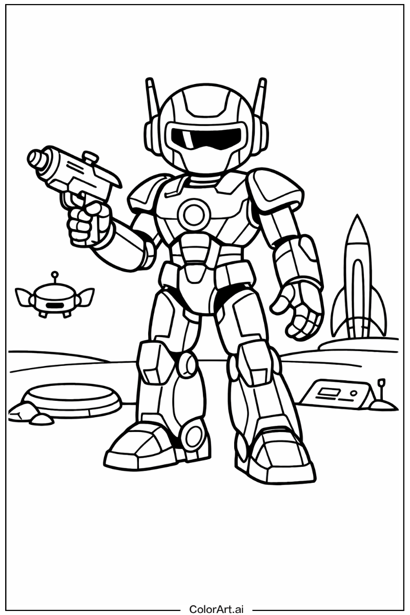 Robot with Futuristic robot Theme