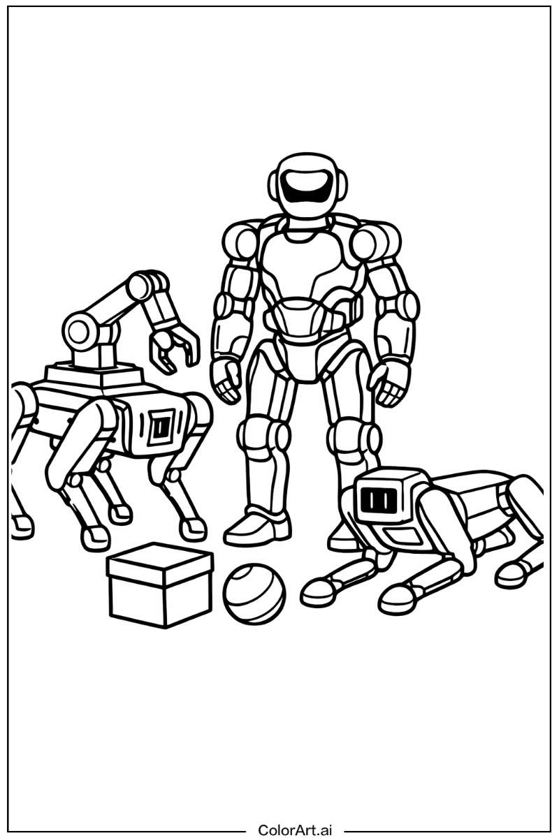 Robot with Boston dynamics robot Theme
