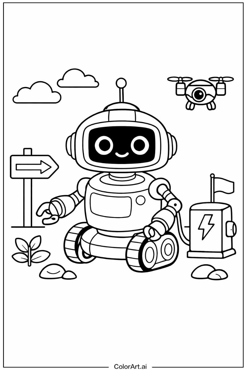 Robot with Autonomous robot Theme