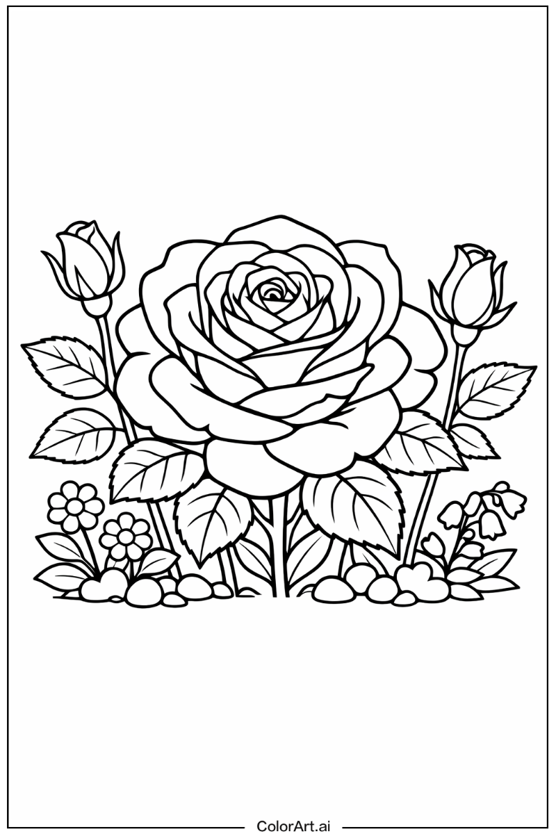 Rose with Rose in full bloom Theme