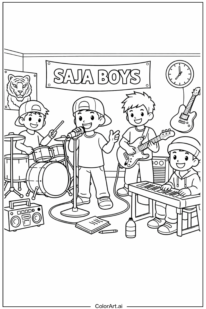 Saja boys with Saja boys music practice room Theme 2
