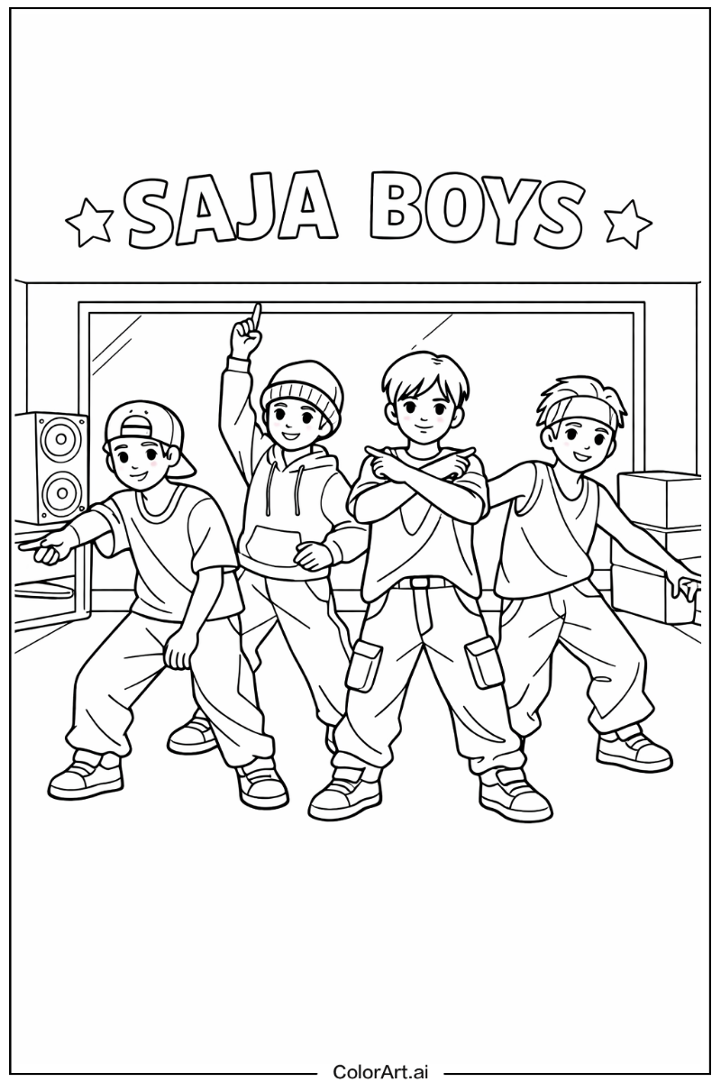 Saja boys dance practice scene Saja boys Design 2