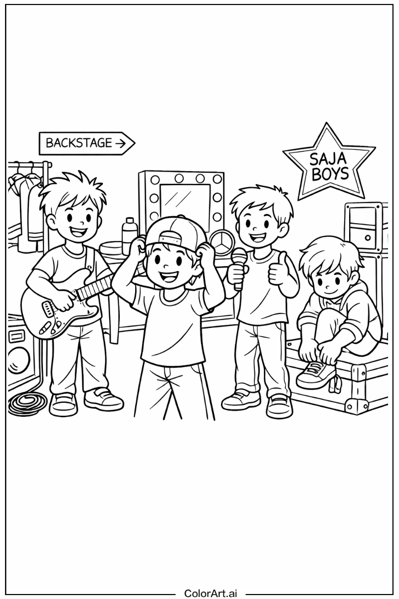 Saja boys performance backstage Saja boys Design 2