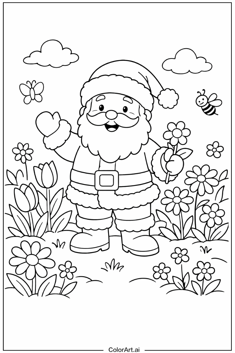 Santa in a Garden 2