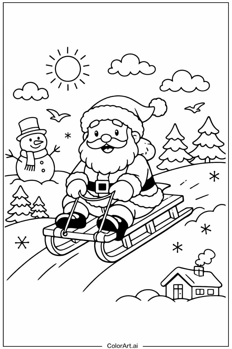 Santa Playing Outside 2