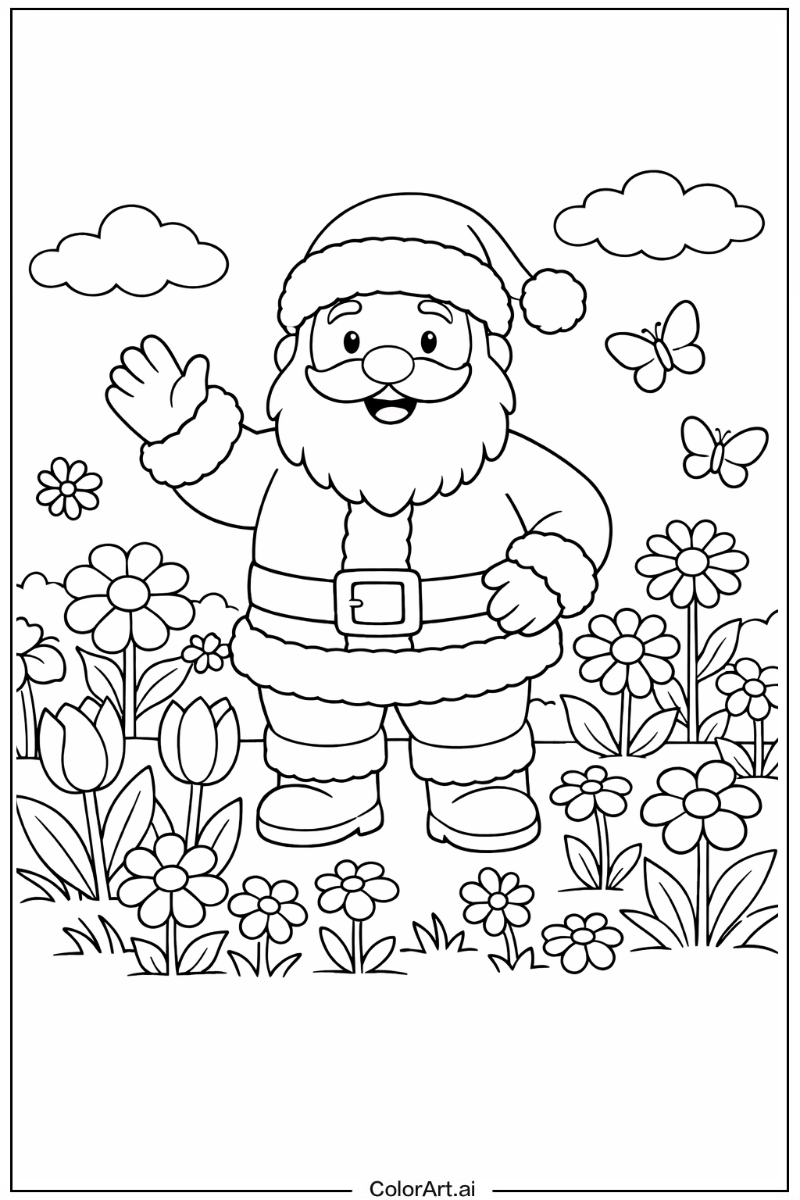 Santa in a Garden 3