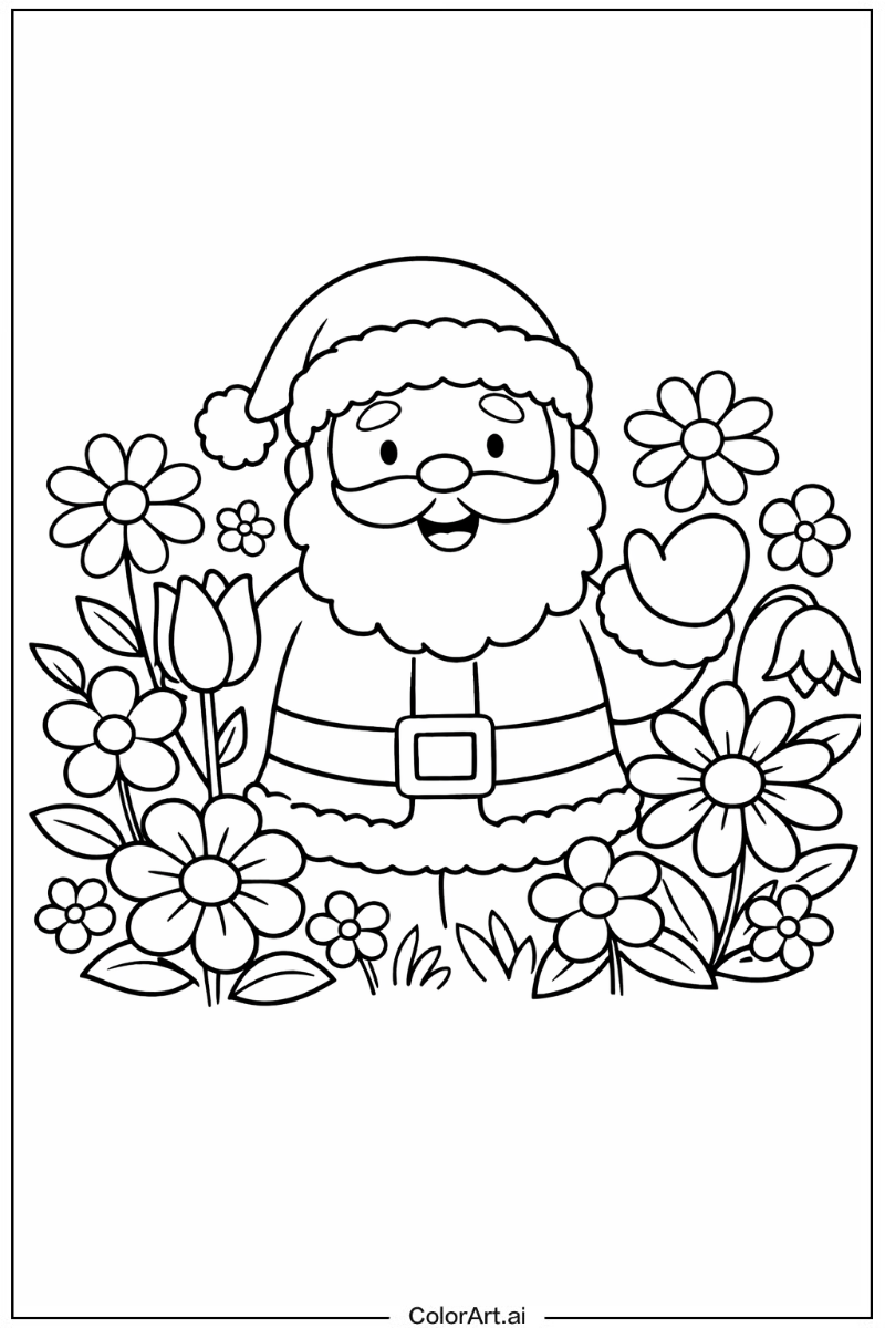 Santa with Flowers 3