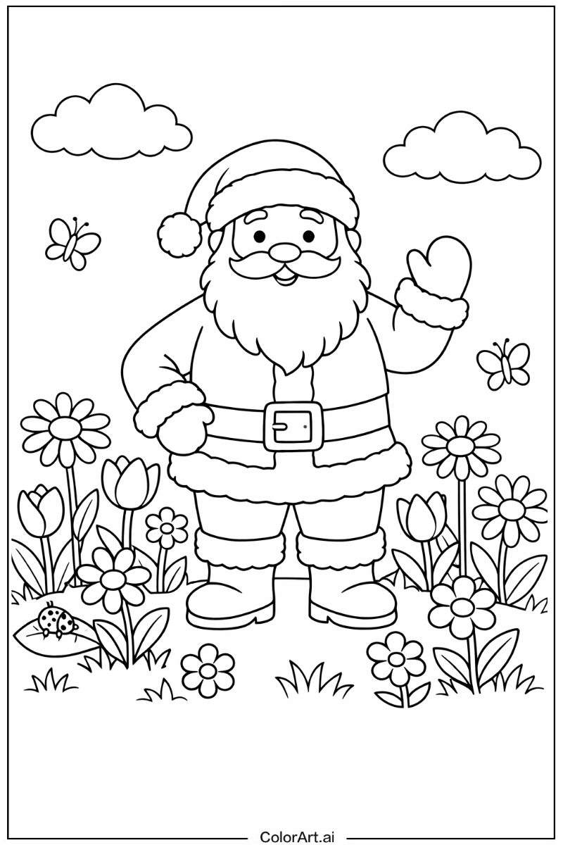 Santa in a Garden 4