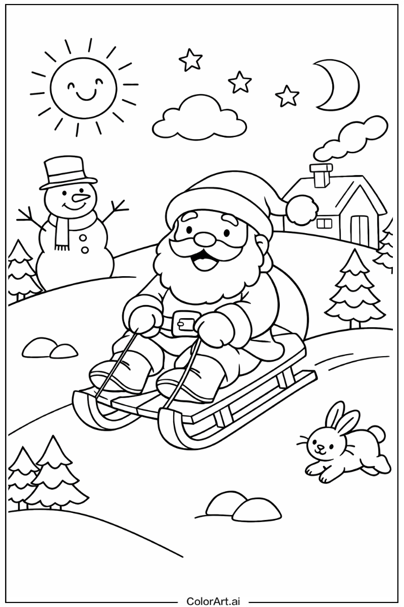 Santa Playing Outside