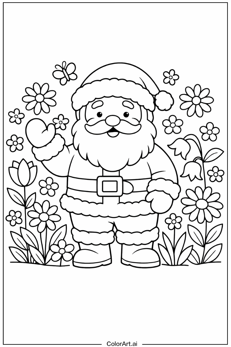 Santa with Flowers 4