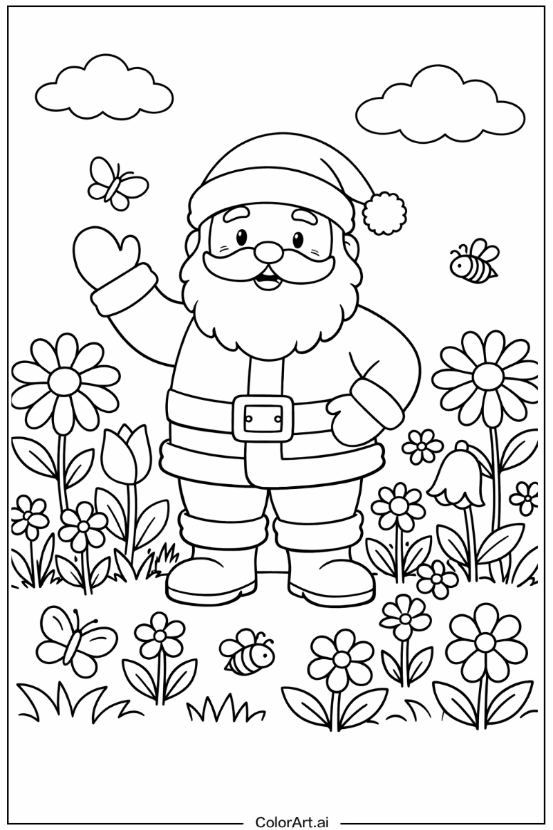 Santa in a Garden 5